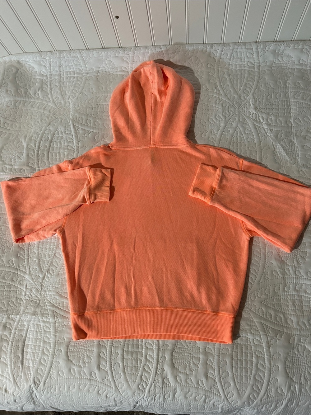 SKIMS Neon Coral Pullover Hoodie Sz: M - Picture 5 of 5